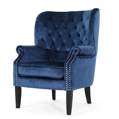 Wing Chair: 30.7'' Wide Tufted Velvet Wingback Chair