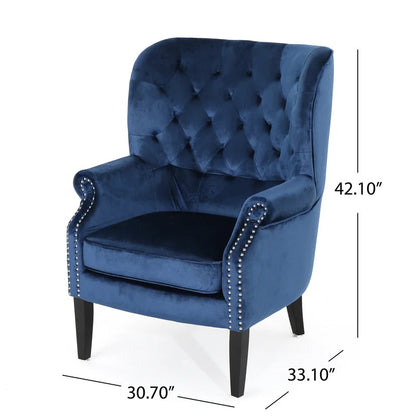 Wing Chair: 30.7'' Wide Tufted Velvet Wingback Chair