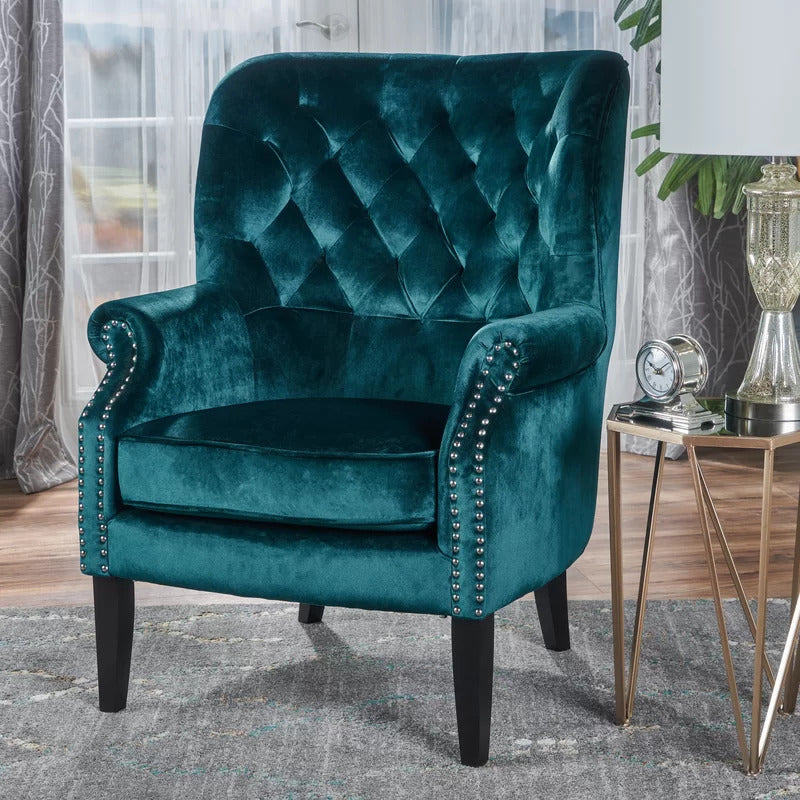 Teal wingback chair new arrivals