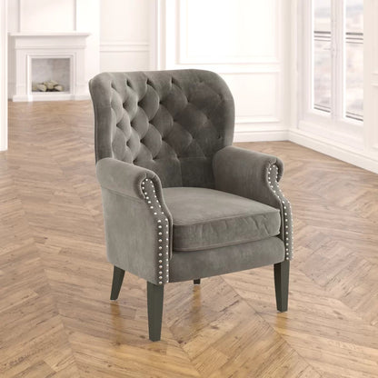 Wing Chair: 30.7'' Wide Tufted Velvet Wingback Chair