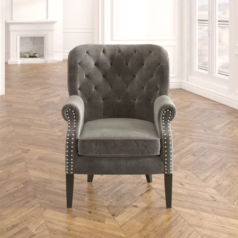 Wing Chair: 30.7'' Wide Tufted Velvet Wingback Chair