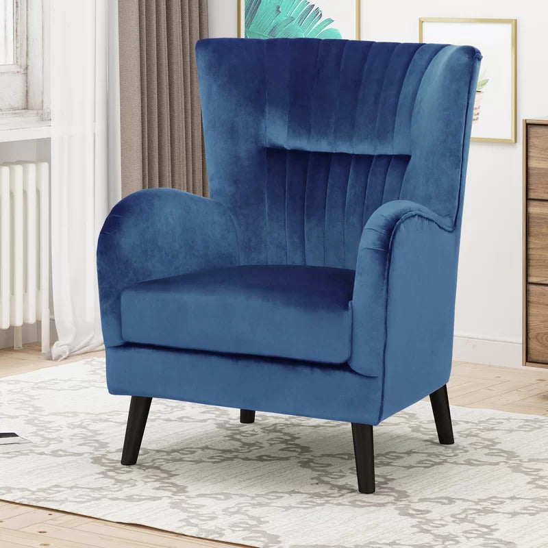 Teal wingback online chair