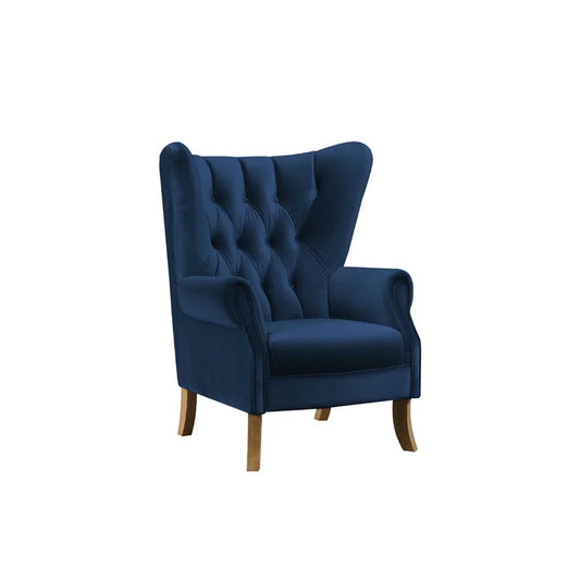 Wing Chair: 34'' Wide Tufted Velvet Wingback Chair