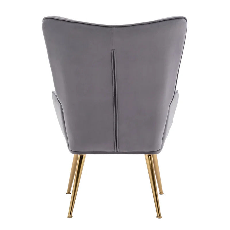 Wing Chair: Corvilus Wide Tufted Velvet Wingback Chair