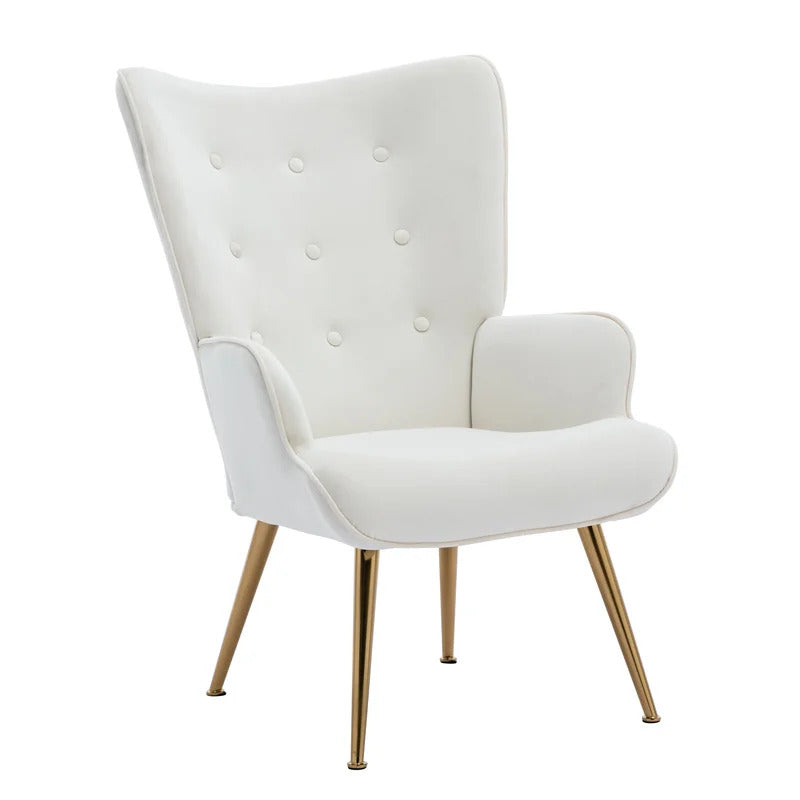 Wing Chair: Corvilus Wide Tufted Velvet Wingback Chair