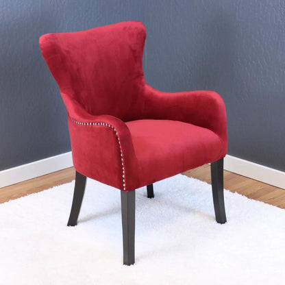Wing Chair: Flaska 25.5'' Wide Tufted Velvet Wingback Chair