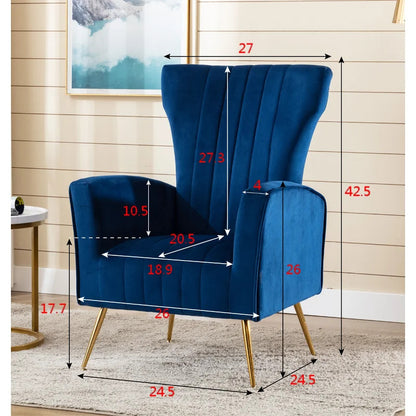 Wing Chair: Fliptak 24.5'' Wide Velvet Wingback Chair