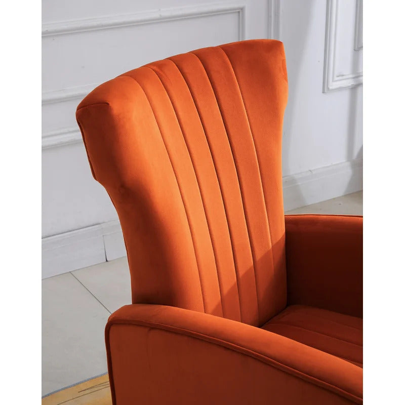 Wing Chair: Fliptak 24.5'' Wide Velvet Wingback Chair