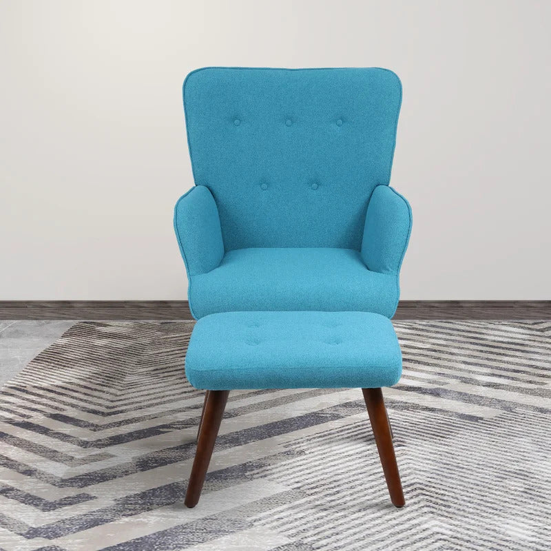 Wing Chair: Matun 27.2'' Wide Tufted Wingback Chair and Ottoman