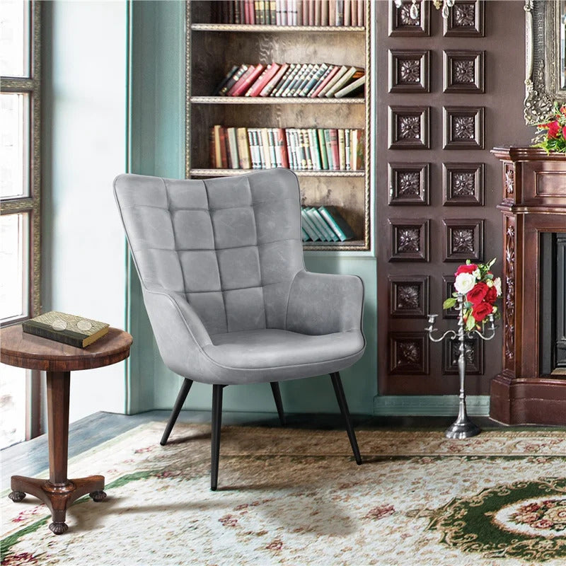 Wing Chair: Michele 28'' Wide Tufted Wingback Chair