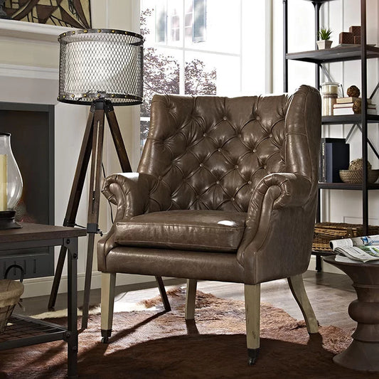 Wing Chair: Nijo 34.5'' Wide Tufted Wingback Chair