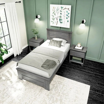 Wooden Bed: Evoque Solid Wood Platform Bed