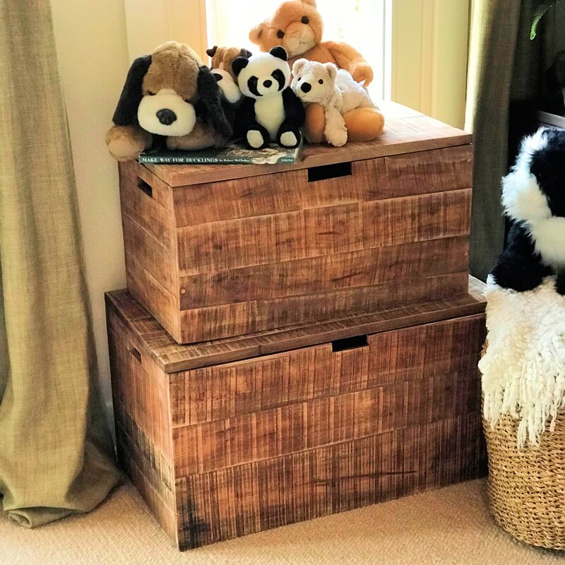 Wooden Box : 2 Piece Set of Storage Box