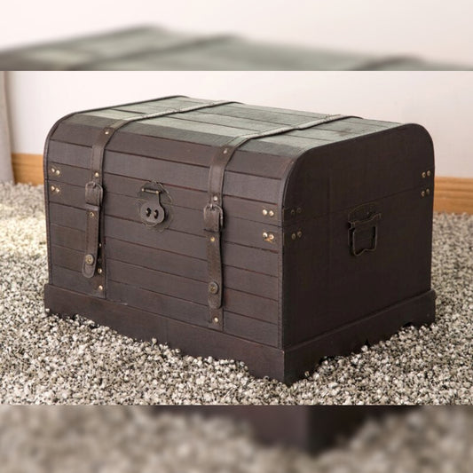 Wooden Box  Traditional Style Brown Storage Box