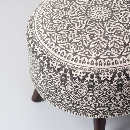 Wooden Ottomans: Classic Imprinted Ottoman