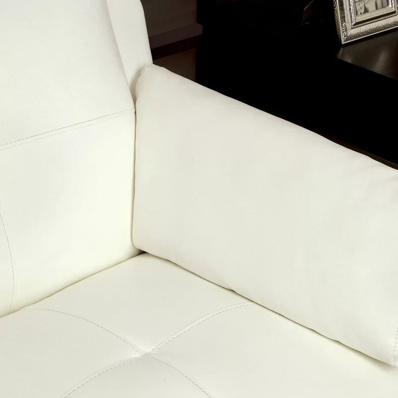 Wooden Sofa: Lesin 75.5'' Faux Leather Flared Arm Sofa