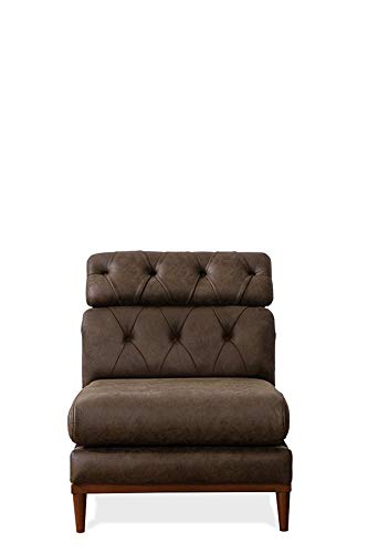 Designer Sofa Set:- Mastercraft L Shape Suede Fabric Corner Luxury FurnitureSofa Set and Wing Chair (Brown)
