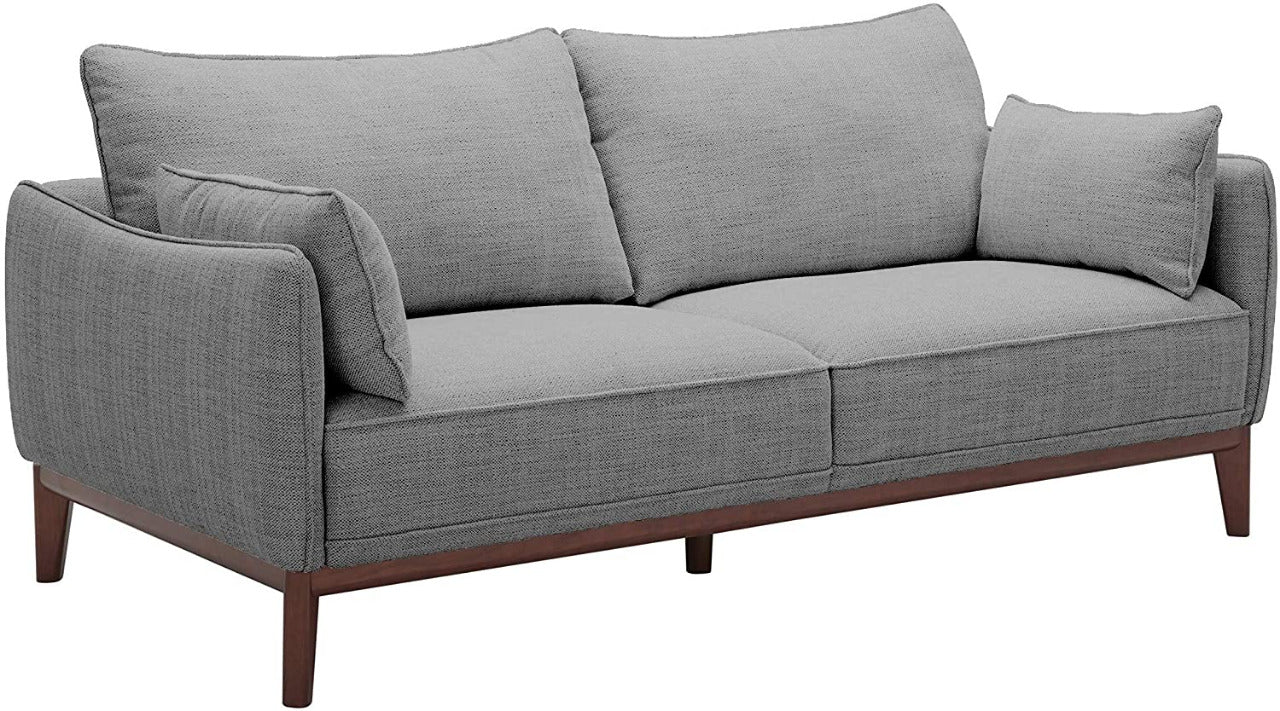 2 Seater Sofa : Sofa Couch with Wood Base (Fog & Ivory)