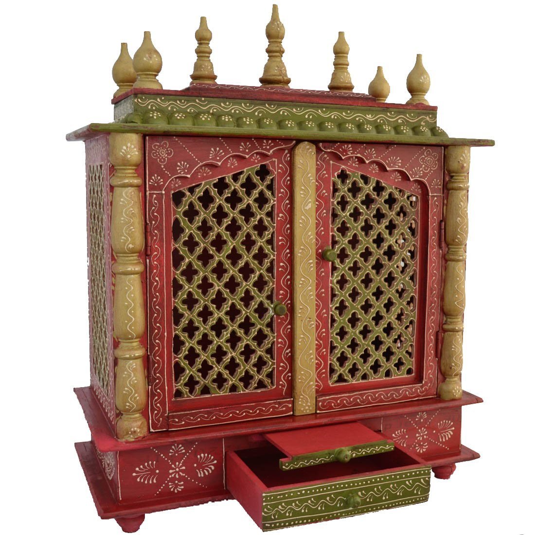 Mandir: Rajasthani Ethnic Handcrafted Wooden Temple/Mandir/Pooja Ghar/Mandapam